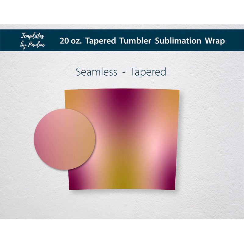 pink green ombre 20 oz skinny tumbler wrap for sublimation