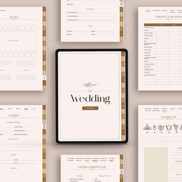 Digital Wedding Planner for iPad Goodnotes, 160 Page Wedding Planner, Wedding Itinerary, Wedding To Do List, Checklist (2).jpg