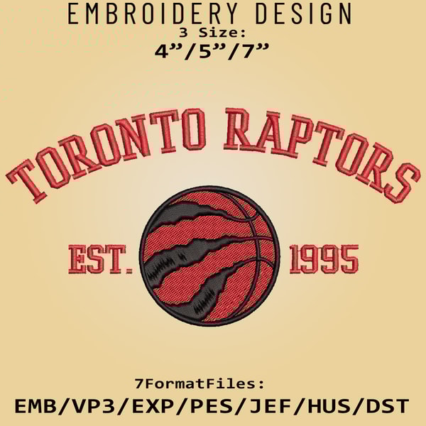 Toronto Raptors Embroidery Designs, NBA Logo Embroidery File | Inspire ...