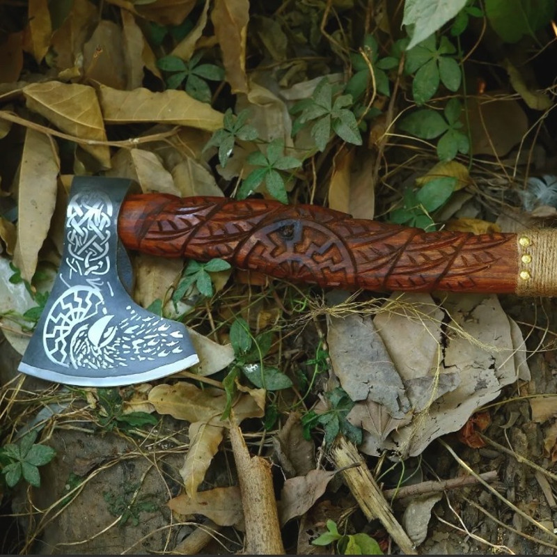 Handmade Tomahawk Axe Integral Ball Hammer Hunting Axejpeg