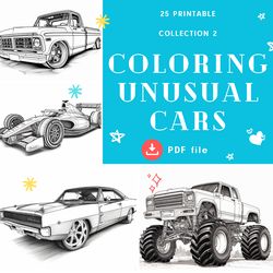 Colouring Page for kids "Unusual Cars 2", coloring page for boys or girls Printable Colouring Pages PDF 25