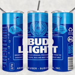 bud light tumbler wrap design - jpeg & png - sublimation printing - alcohol label - 20oz tumbler