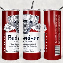 budweiser can tumbler wrap design - jpeg & png - sublimation printing - alcohol label - 20oz tumbler
