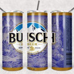 Busch Beer Tumbler Wrap Design - JPEG & PNG - Sublimation Printing - Alcohol Label - 20oz Tumbler