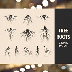 11 hand drawn tree roots