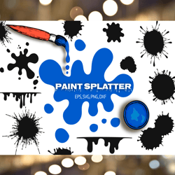 40 hand drawn paint splatters