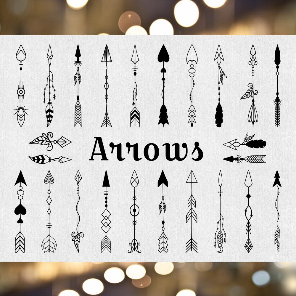 45 Hand Drawn Tribal Arrows and Boho Frames._ 0.jpg