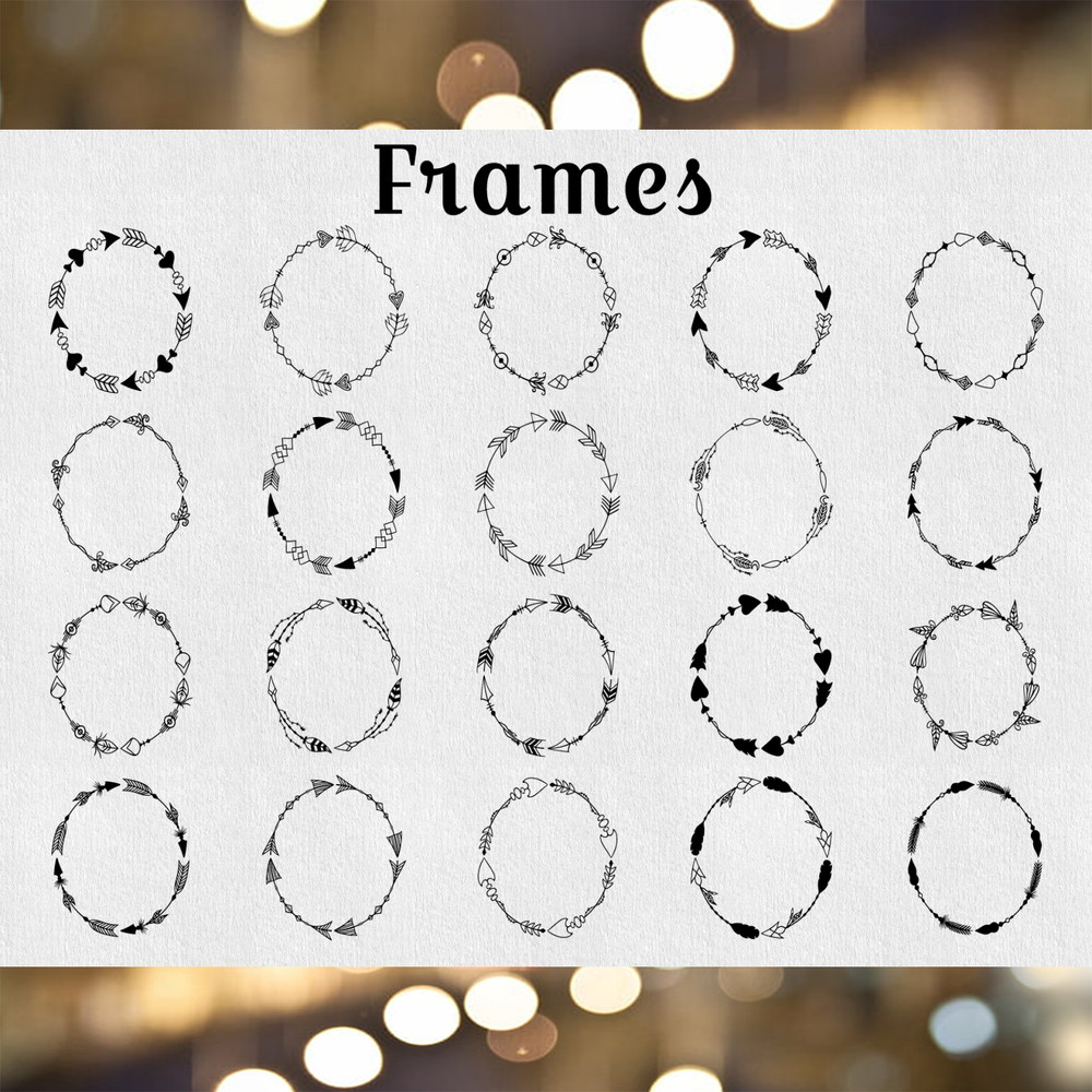 45 Hand Drawn Tribal Arrows and Boho Frames._ 1.jpg
