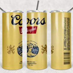 Coors Beer Tumbler Wrap Design - JPEG & PNG - Sublimation Printing - Alcohol Label - 20oz Tumbler