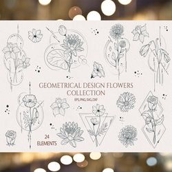 geometrical design birth month flowers