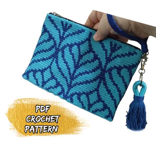 Tapestry Crochet Pattern, Crochet Pattern, Tapestry Crochet Mochila Bag,PDF file, Wayuu mochila bag pattern, Zipper Pouc