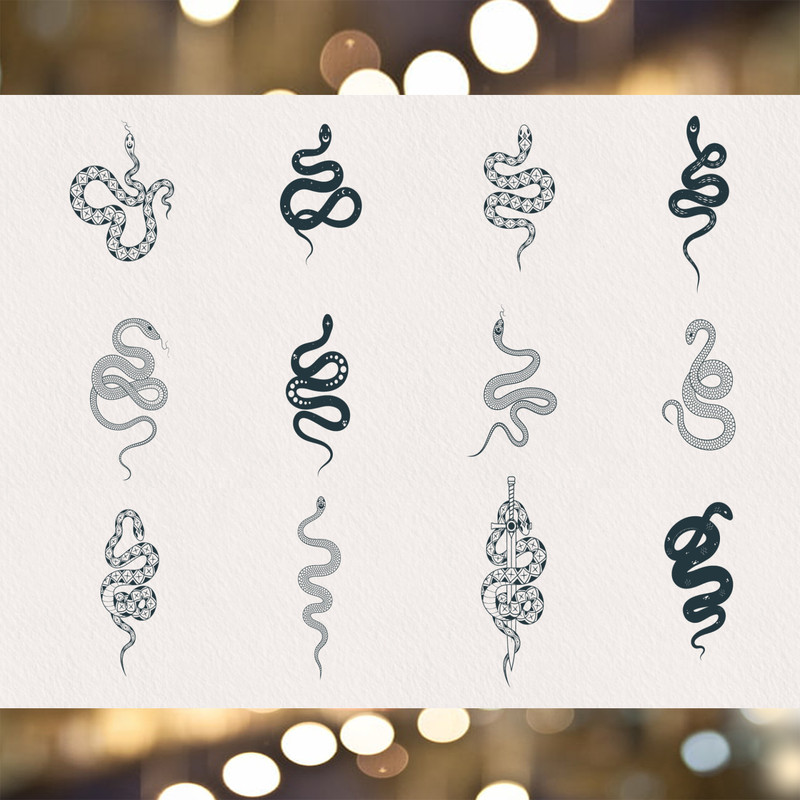 Hand Drawn Floral & Celestial Snake Set_ 1.jpg