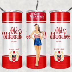 old milwaukee tumbler wrap design - jpeg & png - sublimation printing - alcohol label - 20oz tumbler