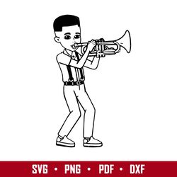 gracie's boy with saxophone outline svg, gracie's boy svg, gracie's corner svg, png pdf dxf file