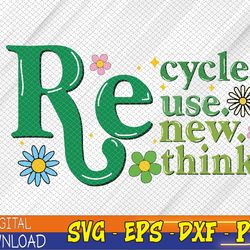 earth day recycle reuse renew rethink crisis environmental svg, eps, png, dxf, digital download
