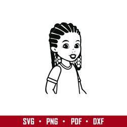 gracie's girl outline svg, gracie's corner clipart, gracie's corner cricut, kids song svg, png pdf dxf file