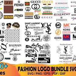 200 Fashion Logo Bundle Svg, Fendi Svg, Gucci Svg, Givenchy Svg