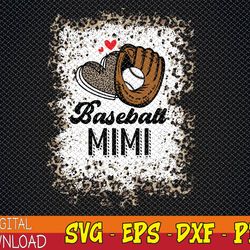 bleached baseball mimi leopard game day vibes mothers day svg, eps, png, dxf, digital download