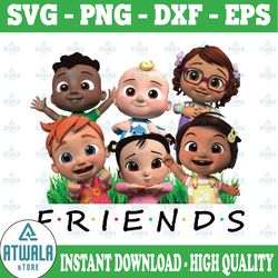 watermelon friends png file, cocomelon with friend birthday boy girl png file download, digital print