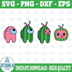 cocomelon among us svg, cocomelon svg, among us svg, cocomelon among us vector,watermelon among us svg
