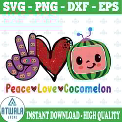 peace love cocomelon svg, peace love glitter png, cocomelon birthday svg, cocomelon peace love svg, digital download