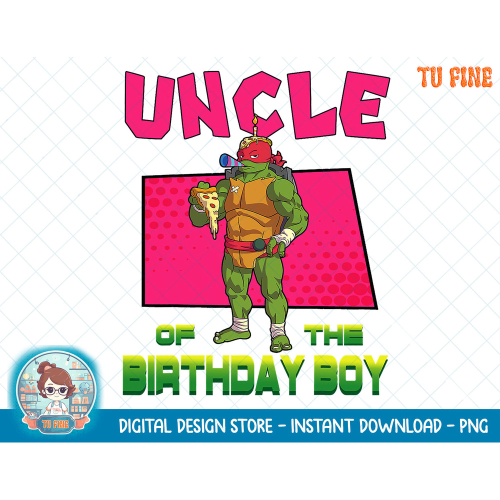 Mademark x Teenage Mutant Ninja Turtles - Mens Raphael Uncle of the Birthday Boy Pizza Theme Party T copy.jpg