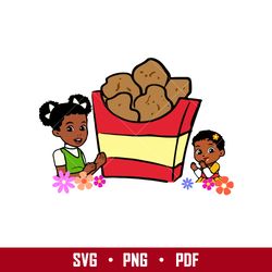 gracie's corner & chicken nugs svg, chicken nugs svg, gracie's corner girl svg, png pdf digital file