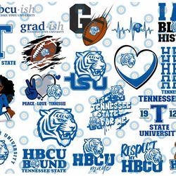 20 files tennessee state svg, hbcu teams svg, hbcu football svg