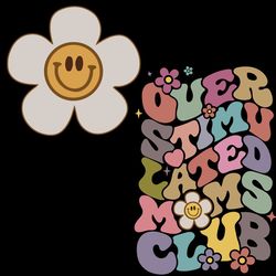 retro overstimulated moms club svg mother's day svg cutting files