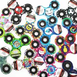 Multi Style Printed Hand Spinner Toy for Kids - Assorted Pack of 2