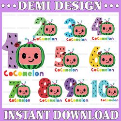 Cocomelon Personalized Ages Birthday Svg, Cocomelon Brithday Png,Cocomelon Family Birthday Svg, Watermelon Only Png, Coc