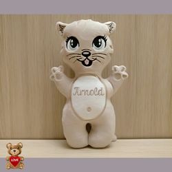 Personalised Cat Stuffed toy ,Super cute personalised soft plush toy, Personalised Gift