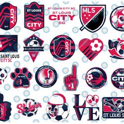 23 files mls logo st. louis city sc svg football team bundle svg, sport svg, mls svg, sport bundle svg, clipart