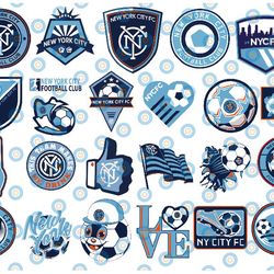 24 files mls logo new york city fc, new york city fc svg, vector new york city fc, sport bundle svg, clipart