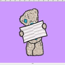 tatty teddy, 6x9 cm, machine embroidery design. digital download