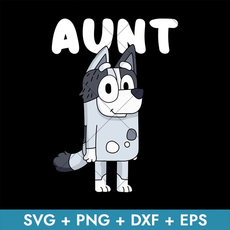 Bluey Trixie Aunt With text on white in svg, transparent png, dxf, eps formats ready for download