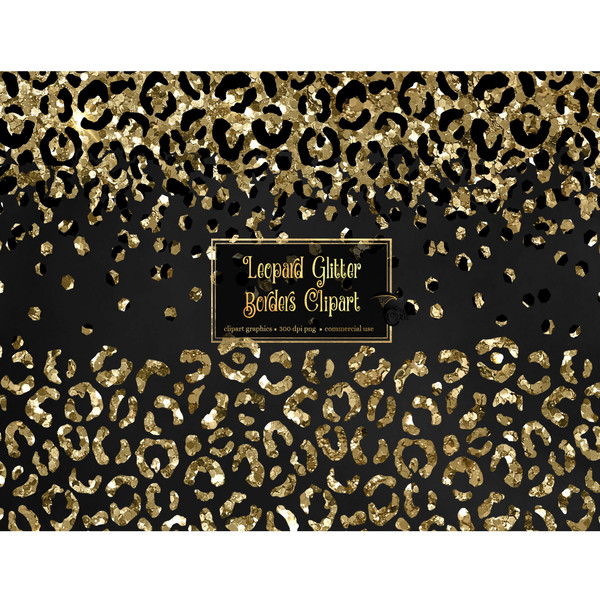 Glitter Leopard Borders Clipart - Inspire Uplift
