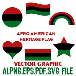 afro-american heritage flag vector graphics, vector digital file ai eps.pdf.svg,png sublimation download file