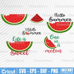 watermelon svg bundle, hello summer svg, digital download, funny beach vacation shirt design