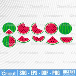 watermelon svg bundle, cute watermelon slice svg, summer svg cut files, instant download, printable vector clip art