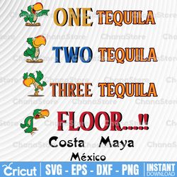 one tequila two tequila svg costa maya mexico, tequila svg , drinks cut file, clipart, svg files for silhouette