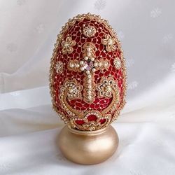 Collectible easter irish crochet home decor, family heirloom easter gift, victorian easter decor,irish crochet faberge