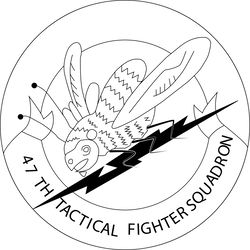 47th tactical fighters sq b black white vector outline or line art file for cnc laser cutting, wood, metal engraving, cr