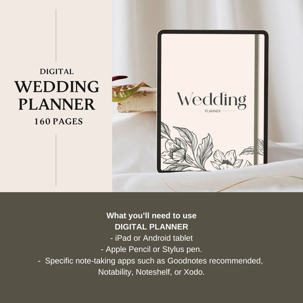 160 Page Digital Wedding Planner for iPad Goodnotes, Ultimate Wedding Planner, Itinerary, Budget, To Do List, Checklist (3).jpg