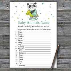 Panda Baby animals name game card,Panda Baby shower games printable,Fun Baby Shower Activity,Instant Download-326