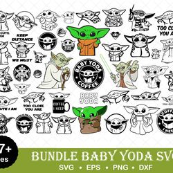 Baby Yoda SVG Bundle Cut Files for Cricut and Silhouette - Baby Yoda Layered Svg Cut Files - Baby Yoda PNG Clipart