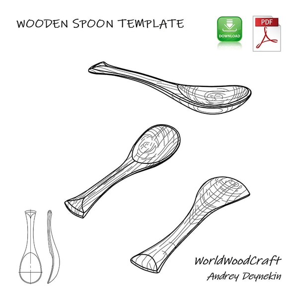Wood spoon carving template pdf Spoon carving design Wooden | Inspire ...