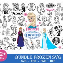 Frozen Bundle SVG, Frozen Clipart, Frozen png, Frozen birthday images to print, Princess clipart Anna Elsa Ol
