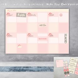 Printable Vision Board with motivation stickers