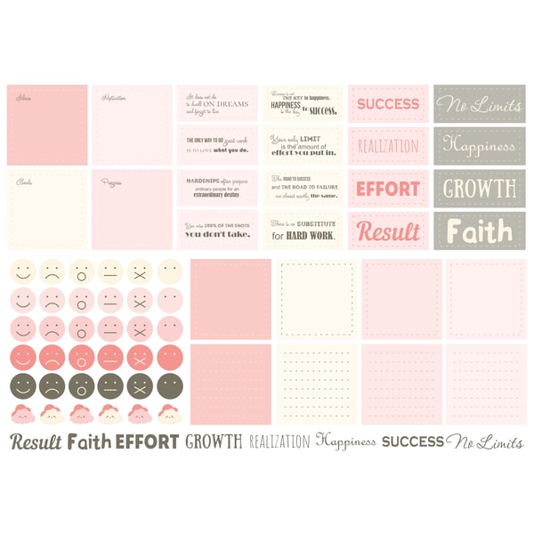 Printable Vision Board with motivation stickers Inspire Uplift